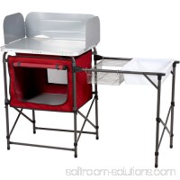 Ozark Trail Deluxe Camp Kitchen with Storage and Sink Table, Red   553639181